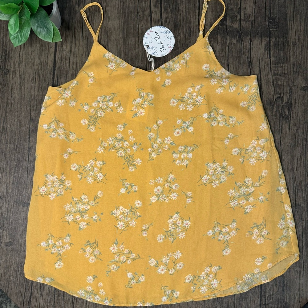 Pink rose women’s/ladies Yellow blouse large